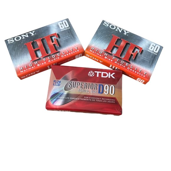 Sony HF &‎ TKD Blank Cassette 60 Minute Tape Lot of 3 - Picture 1 of 5